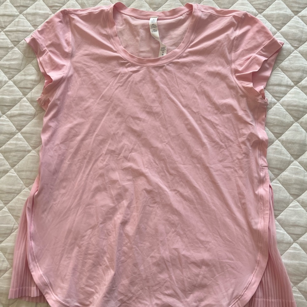 Lululemon Pink Workout Top with Ruffle detail